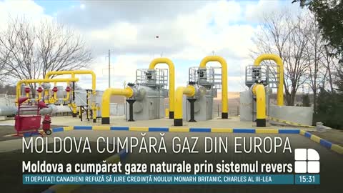 Republica Moldova a importat 5,6 milioane de metri cubi de gaze naturale, în sistem revers