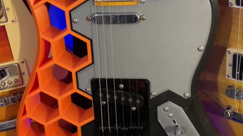 3D printed "Bambucaster" plastic guitar