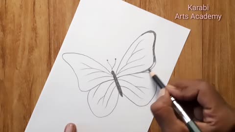 How to draw beautiful butterfly | Pencil sketch for beginners | Karabi arts academy