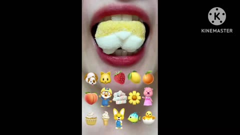 asmr 1 MINUTE40 seconds FOR SLEEP EMOJI FOOD CHALLENGE TIKTOK COMPILATION MUKBANG eating sounds