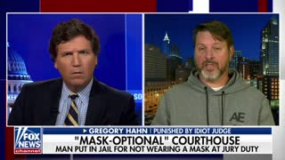 Tucker Carlson speaks with man who was jailed after refusing to wear a mask.