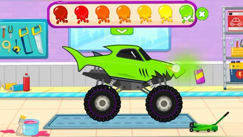 racing car gas station to earn money and buy a new kids car. Fun video for kids about