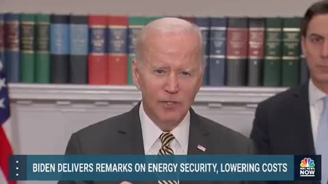 Joe Biden during a speech on energy security and lowering costs in US