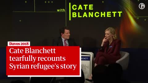 Cate Blanchett cries while recounting story of Syrian refugees