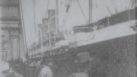 Hamburg American S.S. Columbia Leaving Hoboken (1902 Original Black & White Film)