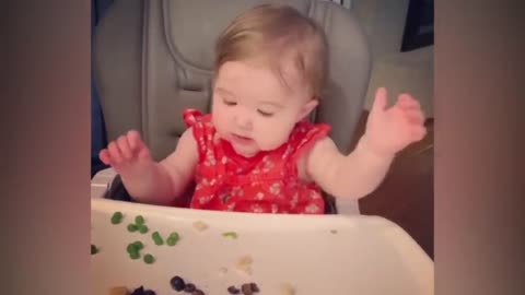 Try Not To Laugh : Baby Eating Fruit For The First Time | Funny baby video-20