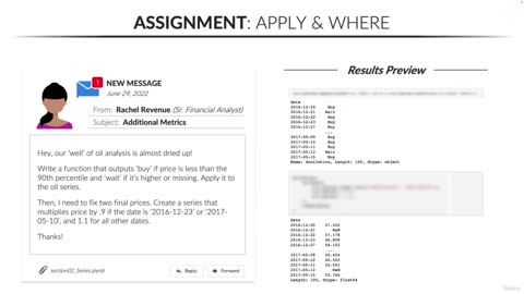 ASSIGNMENT Apply & Where/Pandas Series video 30