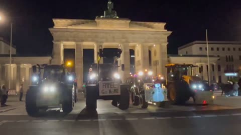 Farmers Protest At Brandenburg Gate Berlin