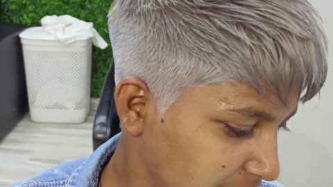 Hair Transformation Ash Gray Colour