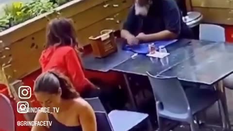 Woman gets ROBBED while eating at a restaurant