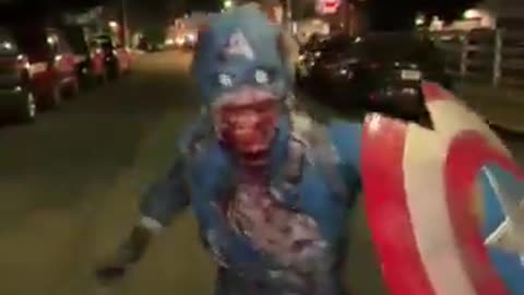 Zombie Captain America- Halloween 2022 #shorts #marvel #captainamerica #halloweenmakeuplook Re