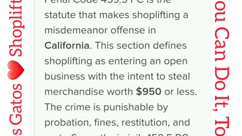 Free $950 of Shoplifting in California!