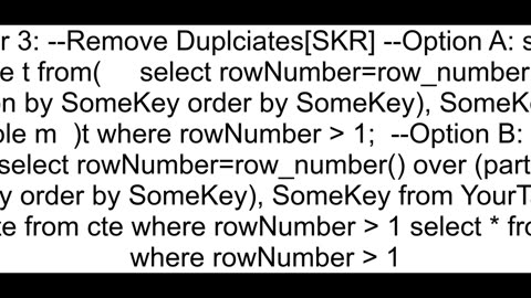 How to remove duplicate rows using CTE