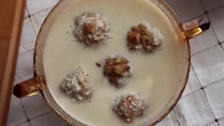 Almond Soup, Spanish Style with Miniature Potato Scones (1923)