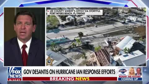 DeSantis blasts Kamala for "trying to play identity politics with a storm and a natural disaster."