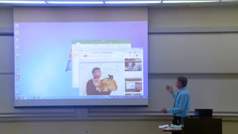 Math professor fixes projector screen