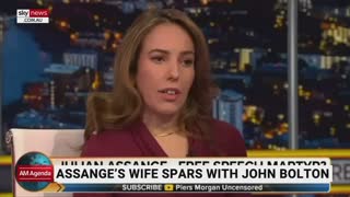 Julian Assange's wife in fiery clash with John Bolton