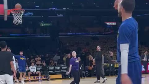 Stephen curry pre game workout routine at crypto.com arena