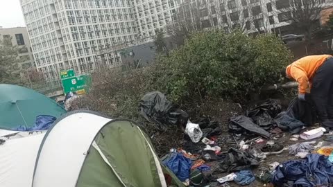 CENTERAL CITY CONCERN CLEANS UP HOMELESS CAMP