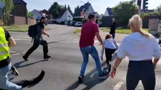 Climate change protester is dragged by her hair off the road!😂