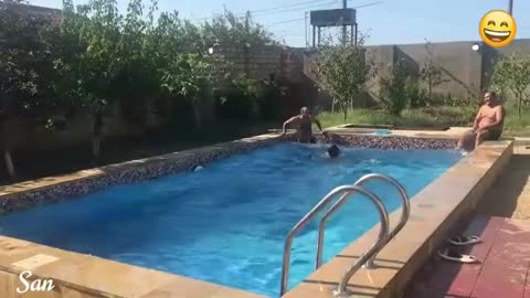 Swimming pool funny video