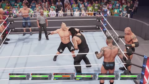 Undertaker + John Cena + The Rock vs Brock Lesnar + Goldberg + Randy Orton 3v3 Tag Team _ WWE 2K22