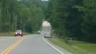 Drunk Driver Goes Airborne After Hitting Guardrail