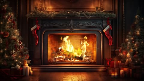 Warm Christmas Fireplace Ambience, Cozy Christmas Eve, Relaxing Ambience, Merry Christmas