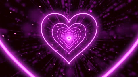 769. Heart Tunnel Background💖Pink Neon Heart Background Heart Heart