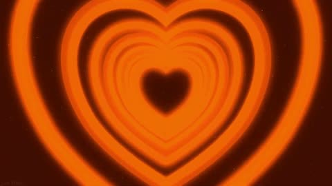 529. Night Neon Hearts 🧡Orange Love Heart Sweet Video