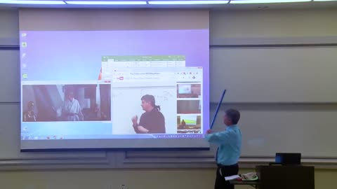 Math professor fixes projector screen (hiliarous)