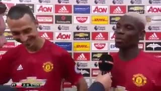 Pogba and Ibrahimovic banter in the post match interview