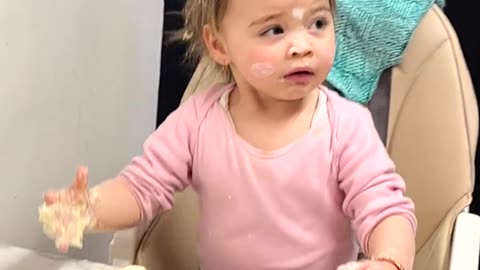 Little Girl Making Pizza With Dad