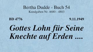 BD 4776 - GOTTES LOHN FÜR SEINE KNECHTE AUF ERDEN ....