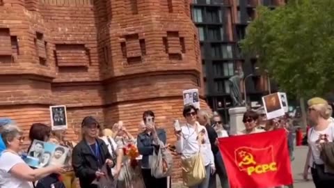In Barcelona, members of the Immortal Regiment were harassed by pro-Ukrainian activists.