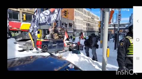 NAZI Police Moving In On Peaceful Protesters In Ottawa Right Now With Tear Gas & SONIC BOOM Feb. 18, 2022 #TrudeauForTreason