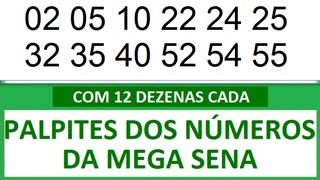 PALPITES DOS NÚMEROS DA MEGA SENA COM 12 DEZENAS xa xb xc xd xe xf xg xh xi xj xk xl