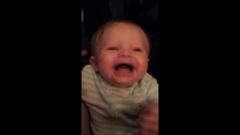 Baby Girl Can't Stop Laughing As She Listens To Her Dads New Voice
