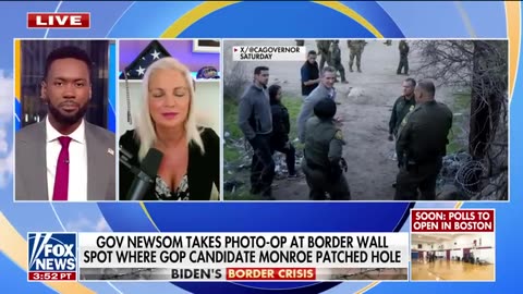 ‘EMBARRASSING’- Newsom unknowingly uses border hole patched by GOP candidate for photo-op