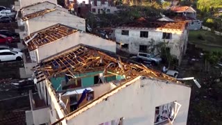 Drone footage shows Durban homes damaged by storm