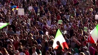 Protesters demonstrate in Rome against Green Pass