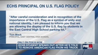 Indiana School tells student to remove American flag from his truck.