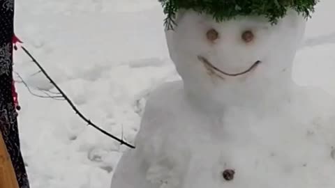 Making the most beautiful snowman😍😍😍