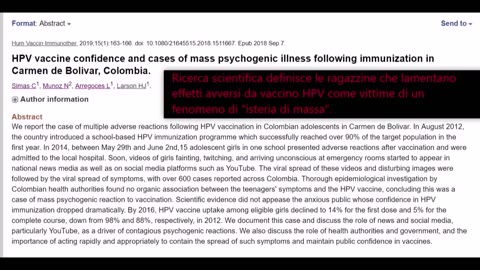 Ragazze danneggiate dal vaccino contro il papilloma virus umano (HPV)