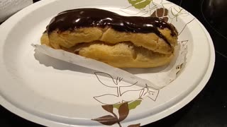 Eating Éclair From Bartz Bakery, Dbn, MI, 11/16/23