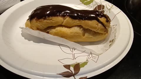 Eating Éclair From Bartz Bakery, Dbn, MI, 11/16/23