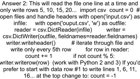 how to select every 5th row in a csv file using python