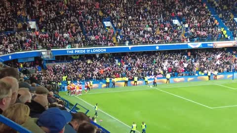 Arteta and Arsenal away fans reaction to Gabriel goal vs Chelsea