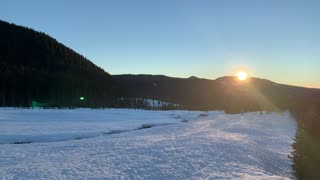 Idyllic Winter Morning Sunrise – White River West Sno Park – Mount Hood – Oregon – 4K