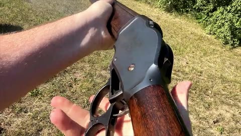 Winchester 1901 lever action shotgun(firing)